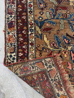4x10 Vintage Persian Rug / 4x11 Antique Camel Runner #4204ML