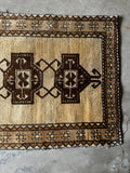 Vintage Gabbeh Shiraz Rug / Ivory Ground Handwoven 3'5 x 7' Tribal Persian Rug #3658
