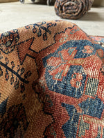 Small Antique Persian Rug / 3x6 Pink Persian Malayer #3743
