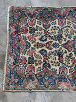 Small Vintage Floral and Plush Persian Rug / 4x7 Kerman Rug #3904