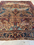 Detail of tribal turtle motifs on midnight blue field