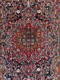Antique Persian wool rug with Bakhtiari tribal design, dense low pile handmade area rug.