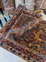 4x10 Vintage Persian Rug / 4x11 Antique Camel Runner #4204ML