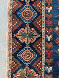 Worn Antique Persian Afshar Tribal Rug / 6x7 Rug #4500
