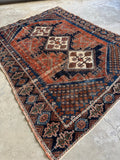 Worn Antique Persian Afshar Tribal Rug / 6x7 Rug #4500