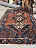 Worn Antique Persian Afshar Tribal Rug / 6x7 Rug #4500