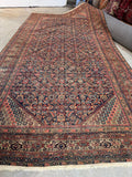 Large and Lean Antique Persian Rug / 6'7 x 13'2 Antique Persian Rug #4228ML
