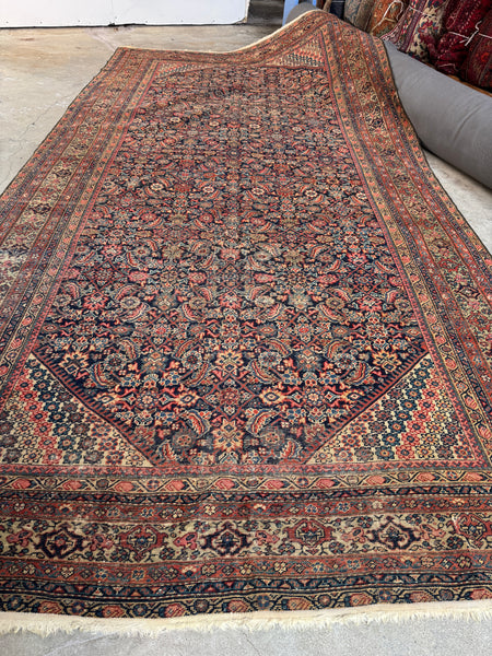 Large and Lean Antique Persian Rug / 6'7 x 13'2 Antique Persian Rug #4228ML