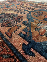 Small Antique Persian Rug / 3x6 Pink Persian Malayer #3743
