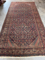 Large and Lean Antique Persian Rug / 6'7 x 13'2 Antique Persian Rug #4228ML
