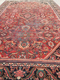 10'10 x 17'3 Oversize 1930s Mahal Rug / Large 11x17 vintage rug - Blue Parakeet Rugs