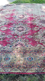 10'7 x 14'10 Worn to Perfection Oversize Persian Kerman - Blue Parakeet Rugs