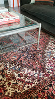 7' x 9'3" Vintage Heriz Rug / Large Vintage Rug - Blue Parakeet Rugs