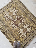 3'10 x 4'7 Antique Caucasian Rug - Blue Parakeet Rugs