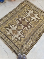 3'10 x 4'7 Antique Caucasian Rug - Blue Parakeet Rugs