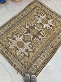 3'10 x 4'7 Antique Caucasian Rug - Blue Parakeet Rugs