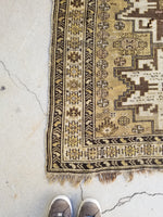 3'10 x 4'7 Antique Caucasian Rug - Blue Parakeet Rugs