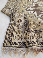 3'10 x 4'7 Antique Caucasian Rug - Blue Parakeet Rugs