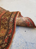 2'3 x 3'2 antique Kurdish rug - Blue Parakeet Rugs