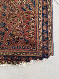 2' x 2'3 antique Sarouk Mat Rug - Blue Parakeet Rugs