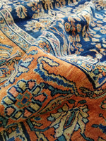 8'8 x 11'6 Antique Persian Mahal Rug - Blue Parakeet Rugs