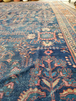 10'5 x 13'4 Midnight Blue Antique Mahal - Blue Parakeet Rugs