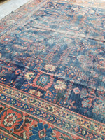 10'5 x 13'4 Midnight Blue Antique Mahal - Blue Parakeet Rugs