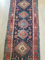 2'11'' x 9'11'' Navy Blue Field NW Persian Runner - Blue Parakeet Rugs
