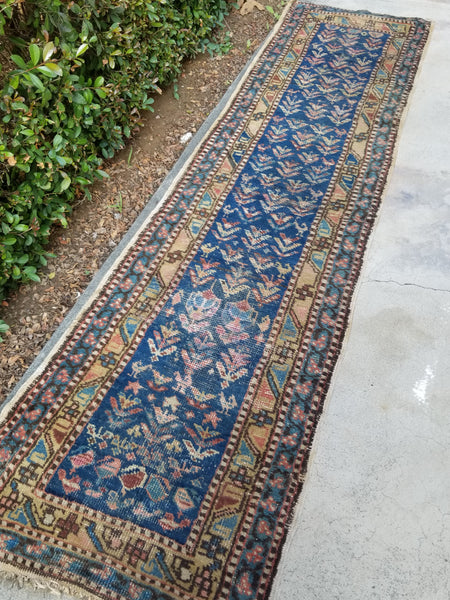 2'2 x 8'9 Northwest Persian antique blue runner (#423) - Blue Parakeet Rugs