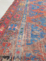 7’5 x 12’5 antique Soumak flat weave rug - Blue Parakeet Rugs