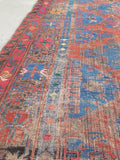 7’5 x 12’5 antique Soumak flat weave rug - Blue Parakeet Rugs