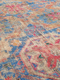 7’5 x 12’5 antique Soumak flat weave rug - Blue Parakeet Rugs