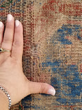 7’5 x 12’5 antique Soumak flat weave rug - Blue Parakeet Rugs