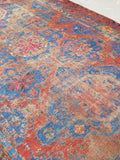 7’5 x 12’5 antique Soumak flat weave rug - Blue Parakeet Rugs