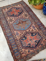 3’7 x 5’11 Antique Persian Malayer - Blue Parakeet Rugs