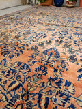 8’3 x 11’4 antique Persian Lilihan - Blue Parakeet Rugs