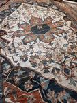 9'4 x 13'5 antique 19th Century Serapi - Blue Parakeet Rugs