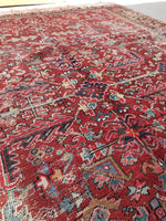 7'10 x 10'6 Antique Heriz Rug - Blue Parakeet Rugs