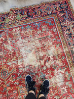 7'10 x 10'6 Antique Heriz Rug - Blue Parakeet Rugs