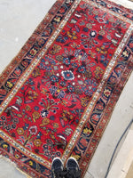 3'6 x 6' Antique Persian Hamadan Rug #466 - Blue Parakeet Rugs