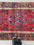 3'6 x 6' Antique Persian Hamadan Rug #466 - Blue Parakeet Rugs