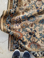 4'2 x 5'11 Ivory/Sand antique Persian Malayer - Blue Parakeet Rugs