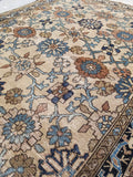 4'2 x 5'11 Ivory/Sand antique Persian Malayer - Blue Parakeet Rugs