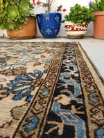 4'2 x 5'11 Ivory/Sand antique Persian Malayer - Blue Parakeet Rugs