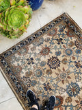 4'2 x 5'11 Ivory/Sand antique Persian Malayer - Blue Parakeet Rugs