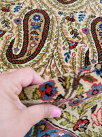 4'7 x 6'8 Vintage 1940s rug with paisleys #1949 - Blue Parakeet Rugs