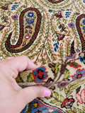4'7 x 6'8 Vintage 1940s rug with paisleys #1949 - Blue Parakeet Rugs