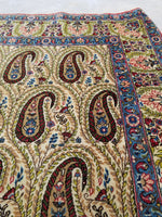4'7 x 6'8 Vintage 1940s rug with paisleys #1949 - Blue Parakeet Rugs