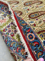4'7 x 6'8 Vintage 1940s rug with paisleys #1949 - Blue Parakeet Rugs