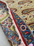 4'7 x 6'8 Vintage 1940s rug with paisleys #1949 - Blue Parakeet Rugs
